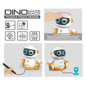 Linea transfrontaliera che segue la traccia Robot per la marcatura di Puzzle scuola materna Puzzle di programmazione giocattoli con suono e luce all'ingrosso