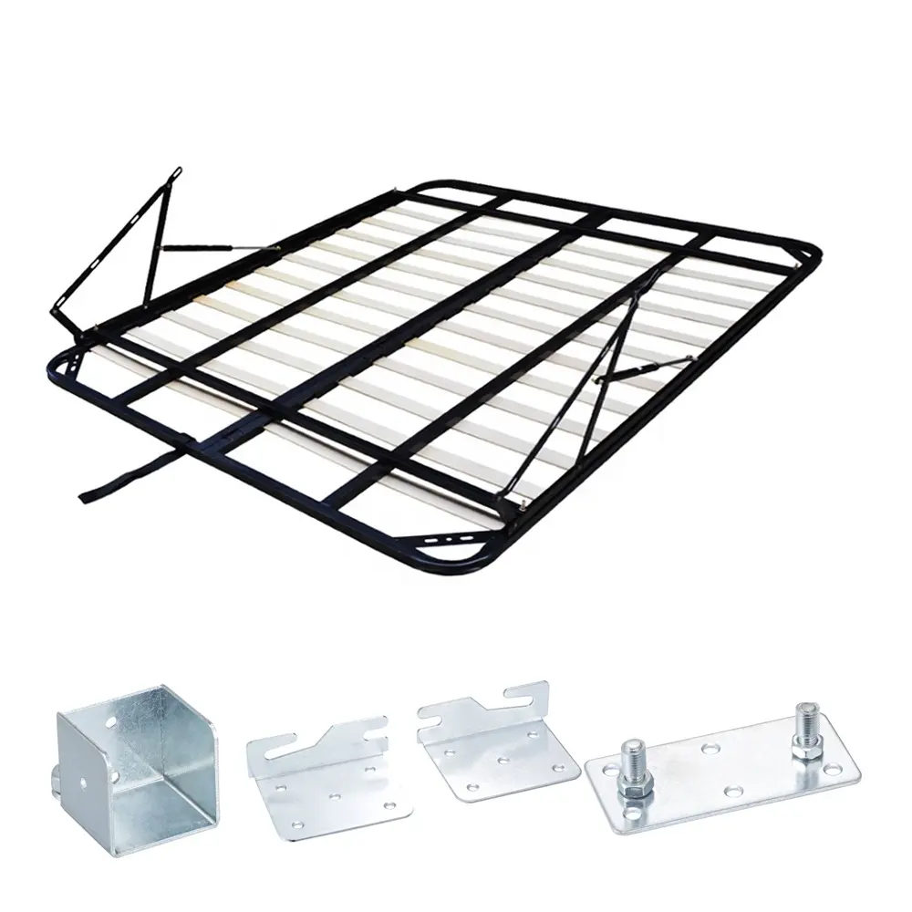 Wholesale folding bed frame with Iron Ribs bed slat metal bedstead