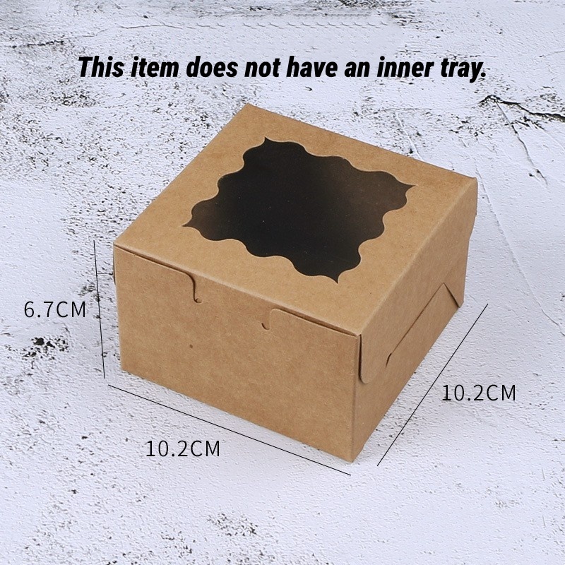 Cupcake box (kraft color, 1 piece) without tray