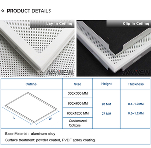 具有防水功能的现代方形室内装饰天花板铝穿孔设计ce认证 - Product Image 4
