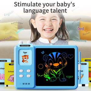 Nuovi giocattoli per l'apprendimento di leggere e scrivere schede flash parlanti con lavagna da disegno LCD doodle tablet reading machine per bambini - Product Image 3