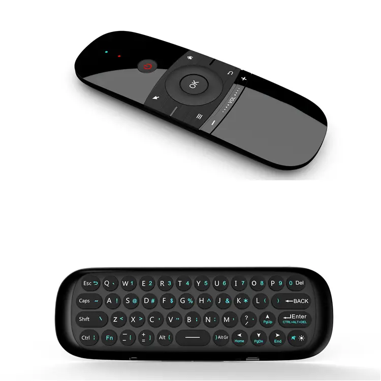 Mouse Angin Nirkabel 2022, Mouse W1 dengan Keyboard MIni 2.4G, Mouse Angin Nirkabel, Remote Dapat Diisi Ulang untuk TV Box Android