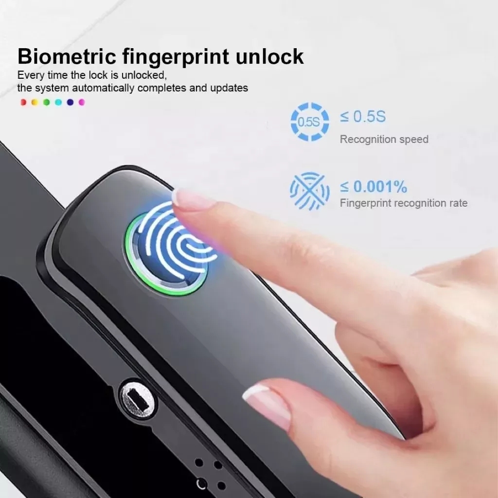 Tediton Tuya APP Wifi Electronic Handle Security Fingerprint Lock For Home Full Automatic Smart Door Lock