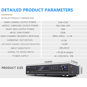 Mini 5,1 sistema de sonido de cine en casa 3D envolvente USB/TB/fibra/Coaxial 5,1 amplificador envolvente combinado sistema de altavoces satelitales - Product Image 6