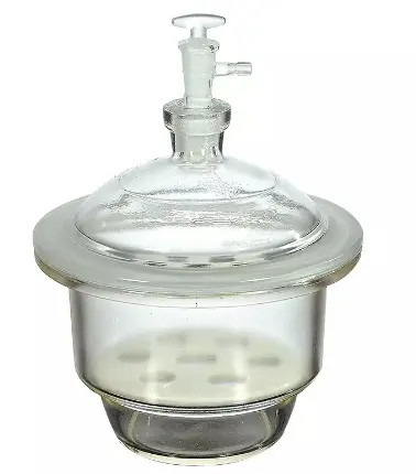 Secador de vidrio transparente para laboratorio, desicador con filtro orcelain