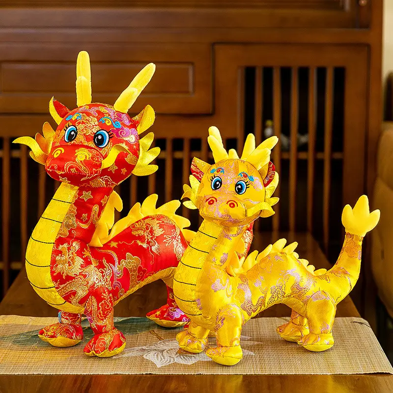 Runjoy happy chinese newyear 2024 bambole di peluche morbido cuscino decorazione per la casa mascotte regali del nuovo anno drago peluche di peluche