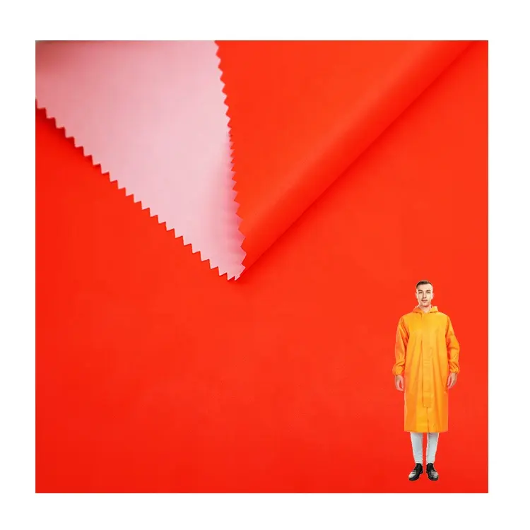 % 100 polyester tafta floresan sarı turuncu neon renk işçileri üniforma yağmurluk kumaş