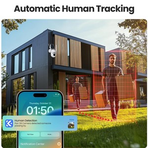 4K sistema di telecamere per la casa ad energia solare 8MP Wireless 2 Kit di telecamere con tracciamento automatico grandangolare uso esterno - Product Image 4