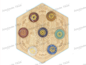 Çakra taşları seti 7 kazınmış çakra sembolleri cadı zanaat malzemeleri kiti ve araçları yeni başlayanlar için uygun Yoga meditasyon - Product Image 3