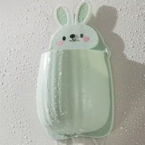 Dễ Thương Thỏ tường treo lưu trữ giá Punch-Miễn phí treo tường điện thoại di động điều khiển từ xa hộp lưu trữ phòng tắm trang điểm tổ chức - Product Image 5