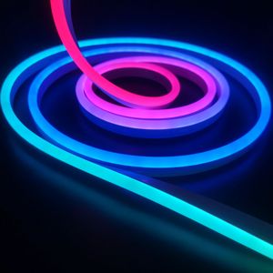 12V akıllı müzik kontrollü 10ft 16.4ft Neon esnek ışık çok renkli RGB LED şerit işık duvar dekor için - Product Image 1