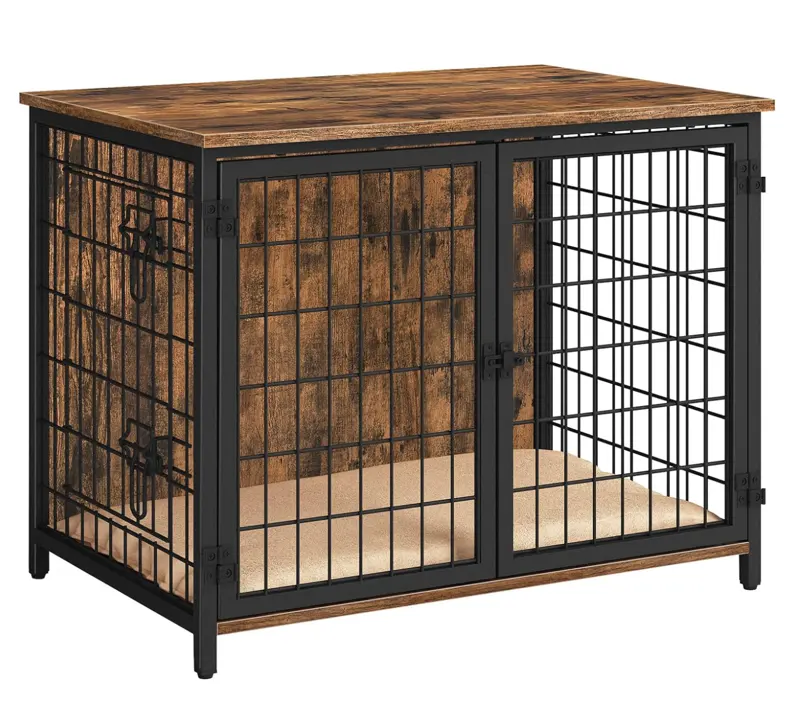 Customized Dog Crate Furniture Wooden Dog Crate Table Furniture Style Indoor Pet Crate With Double Doors Pet Cage House Product