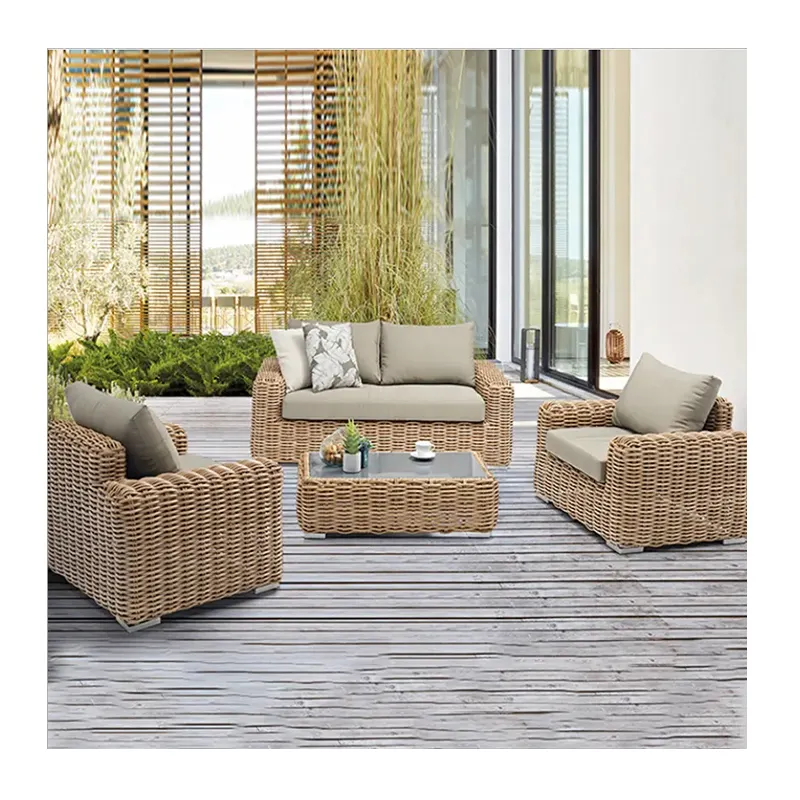 Buona qualità migliore vendita Set di mobili da esterno di lusso moderni tradizionali per hotel ville set di divani in vimini da giardino in rattan