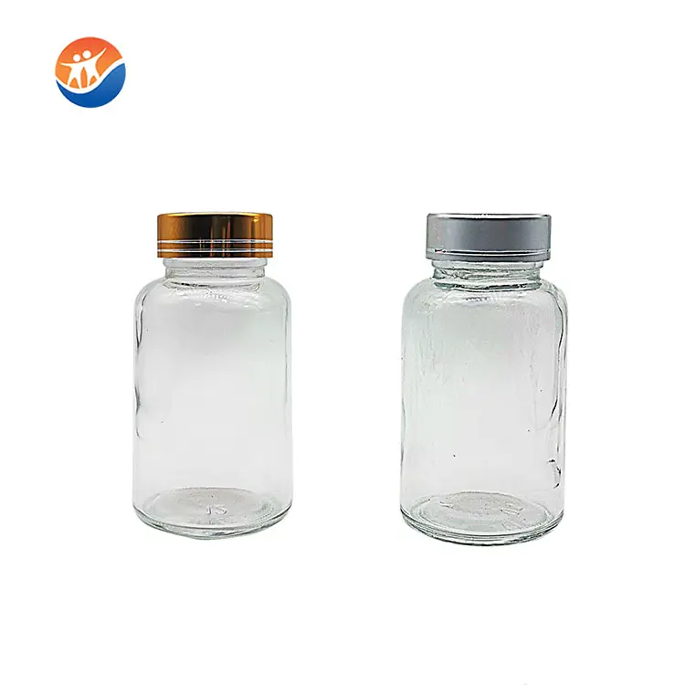 120ml Mini Clear Spray Coating Medicine Use Glass Drug Bottles With Metal Llid Drug Vitamins Pill Use Bottle Glass Bottle