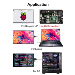 Hochwertiger kleiner 7-Zoll-Touchscreen-Monitor mit zwei eingebauten Lautsprechern für Raspberry Pi 4 3 PC-Computer AIDA64-Switch - Product Image 6