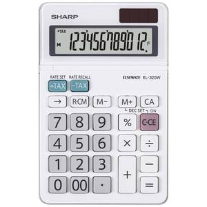 Sharp EL-320W калькулятор белый дисплей (цифры): 12 на батарейках, на солнечных батареях (940910853539) - Product Image 1