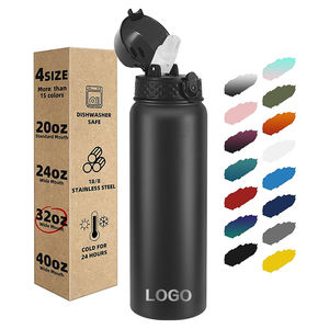 Bán buôn Quà tặng khuyến mãi 32oz cách điện bằng thép không gỉ chai nước thể thao với <span class=keywords><strong>strawa</strong></span> Nắp - Product Image 3