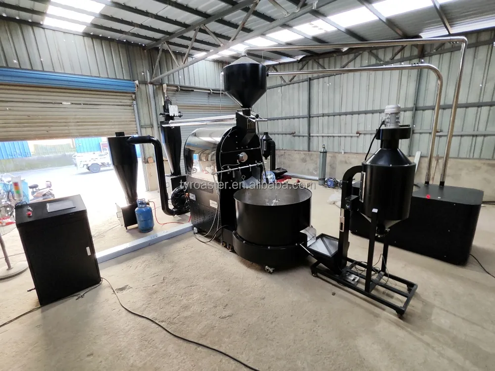 TY-TECH 120KG PLC 터치 스크린 산업 커피 로스팅 머신 100kg 커피 로스터