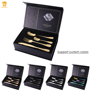 Factory Low Price 24 Pcs <strong>Flatware</strong> Sets Hot <strong>Selling</strong> Gold <strong>Flatware</strong> Stainless Steel Sliverware Cutlery Set With Gift Box