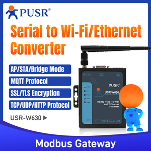 USR-W630 zwei LAN-Ports Industrial RS232 RS485 Seriell zu WiFi und Ethernet-Konverter WiFi zu Ethernet Modbus Gateway MQTT SSL/TLS - Product Image 3
