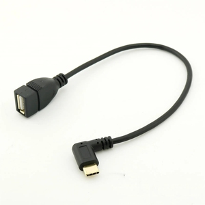 Gold Type C 3.1 Male Right Angled to <strong>USB</strong> <strong>2.0</strong> a Female Data Charging OTG Cable