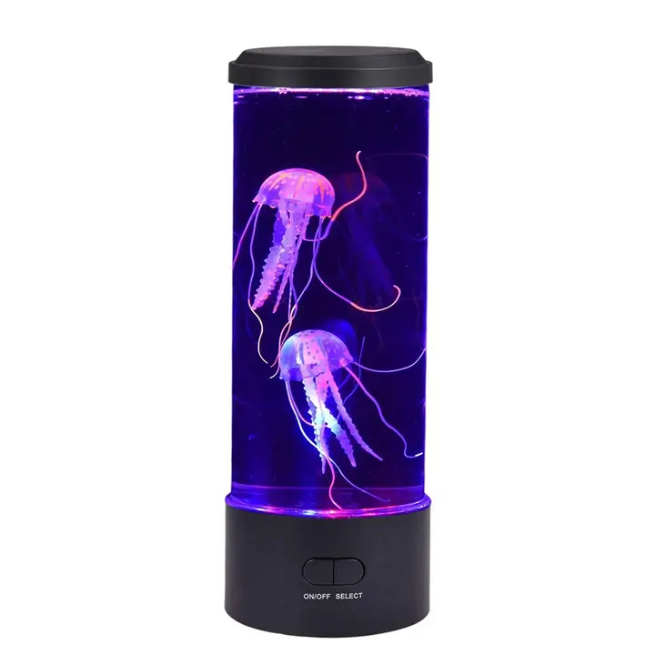 Lampada da tavolo fantasia personalizzata 7 colori luce notturna rotonda elettrica gelatina di pesce lampada Lava lampada meduse