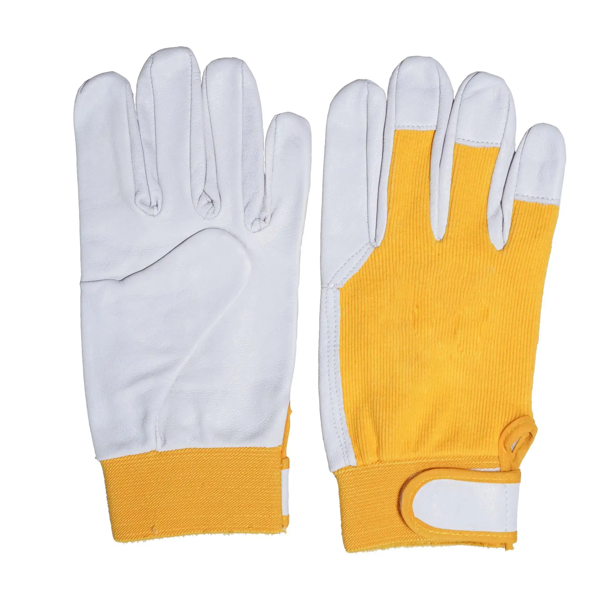 Gants de conducteur en cuir polycoton, respirants et doux, jaune, en peau de cochon, avec crochet et look, nouvelle collection