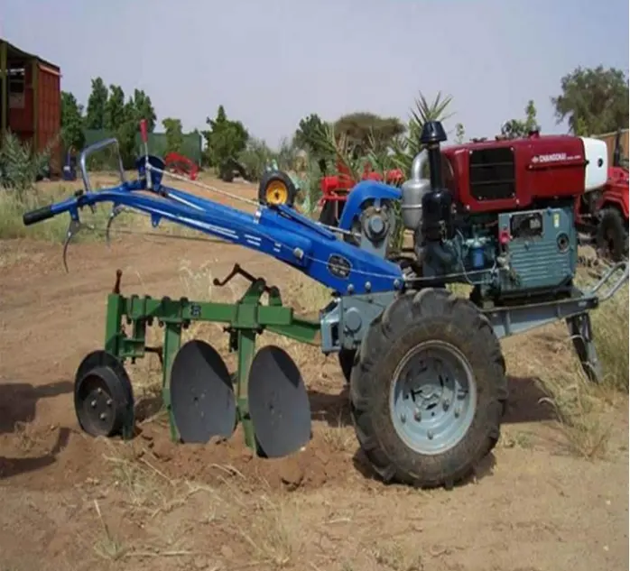 Mini trator de caminhada 2 rodas com máquina de disco, equipamento de fazenda, venda imperdível