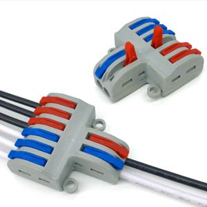 Conectores 221 Conector de tuerca de palanca 2 en 6 Bloques de terminales Montaje en riel DIN Cables trenzados sólidos/finos Conector de cable de alimentación compacto - Product Image 4