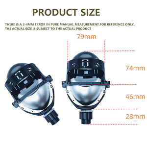 IDISON T15W şeytan gözler süper parlaklık 3 inç çift kaynak araba far 60w 70w 6500K yüksek düşük tek ışın Bi LED projektör Lens - Product Image 6