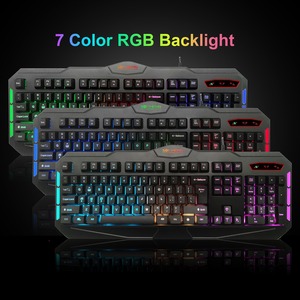 Kablolu LED RGB gökkuşağı klavye arkadan aydınlatmalı RGB oyun fare 3600 DPI Windows PC oyun klavye fare seti - Product Image 3