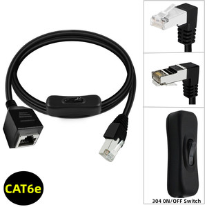 Özelleştirilmiş RJ45 uzatma kablosu Cat6e Ethernet erkek dişi konnektör ağ uzatma kablosu siyah kedi 6 UTP Sftp kedi 8 20cm - Product Image 1