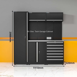 车库工作台高级存储解决方案的大型组合车间机柜和钢制工具箱 - Product Image 6