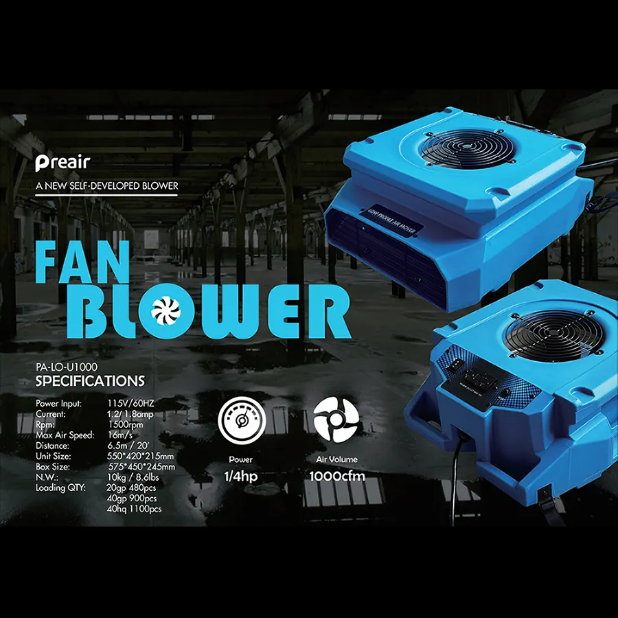 Top bán janitorial không khí mover thiệt hại nước phục hồi Stackable Thảm Máy sấy Fan Blower