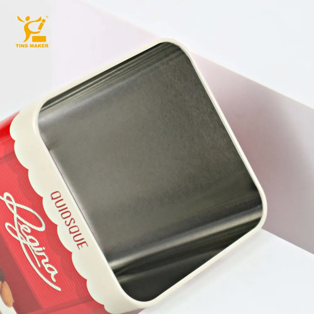 Kẹo ngọt tinplate hộp dập nổi có thể tái chế món quà sô cô la đường thủ công Snack Sữa đóng gói kim loại có thể tin