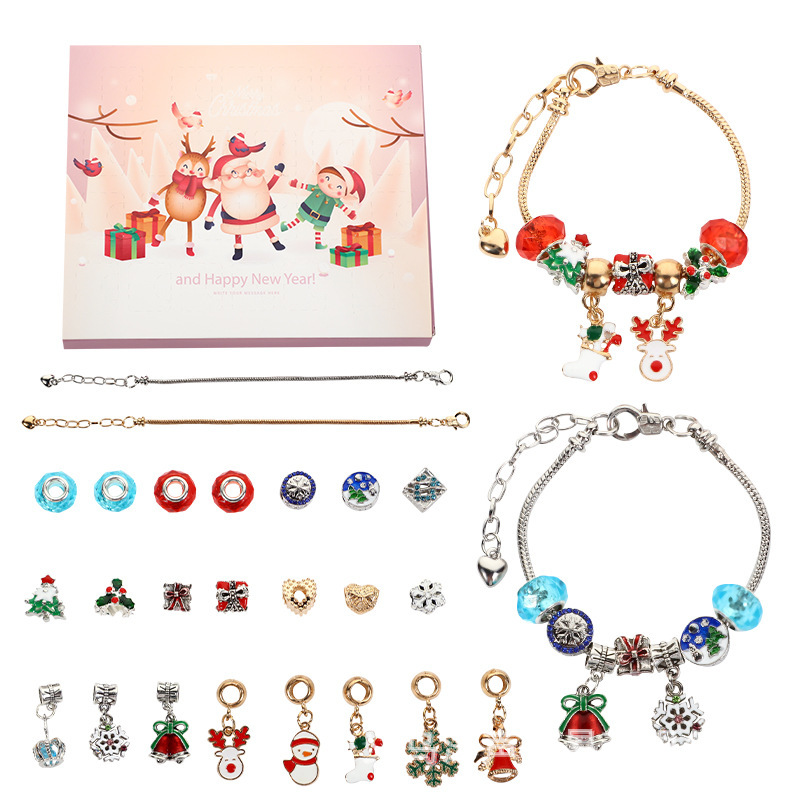 Ensemble de bracelets de Noël perlés - 7274 Ensemble de Noël Rose