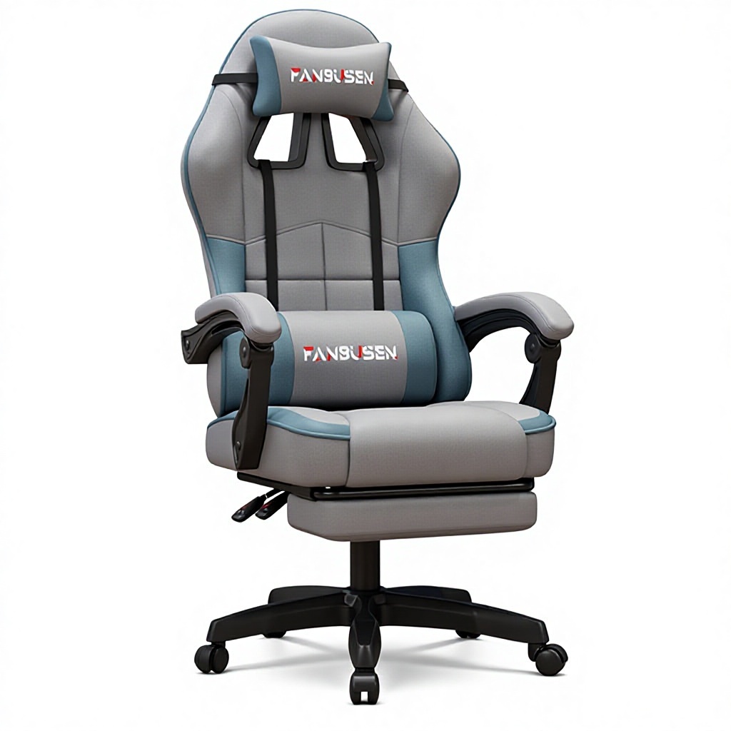Gray and Blue+Footrest