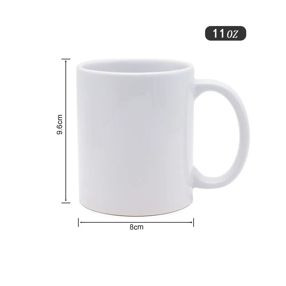11oz Sublimation Mugs Blank White Coated Custom Ceramic Mugs Coffee Cups Cocoa Milk Tea Mug DIY GiftsPopular