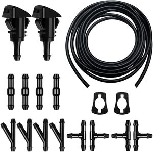 Car Windshield Washer <strong>Hose</strong> Kit Washer <strong>Fluid</strong> <strong>Hose</strong> with Connectors Fan Nozzles Rubber Gaskets for Car Windshield Washer Tubing - Product Image 2