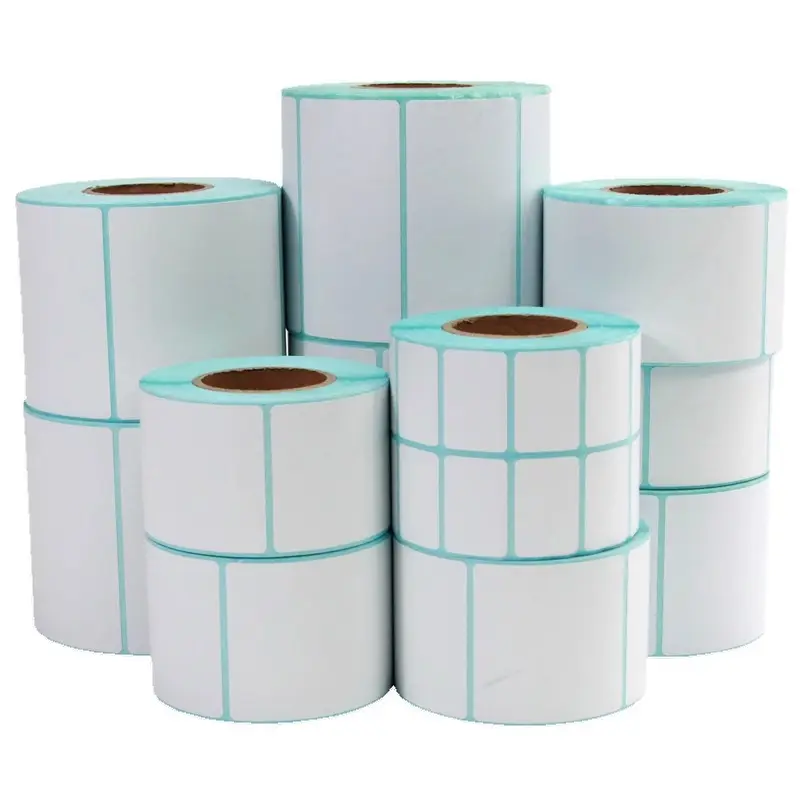 Vente en gros en usine de trois étiquettes thermiques étanches à l'huile en papier cinq étiquettes adhésives en papier d'impression thermique étanche