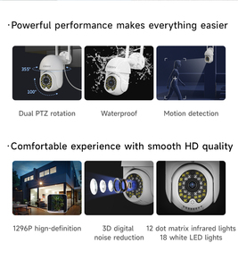 CE ROSH FCC证书支持OEM/ODM V380 P12智能摄像头wifi 3MP双向音频IP65防水安全摄像头 - Product Image 5