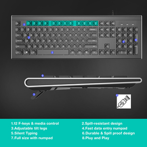 COUSO volle Größe verdrahtet tastaturen Tastatur ergonomisch wassertropfen-Tastaturen optische Tastatur Computer-Bürotastatur