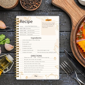 Cuaderno de recetas en blanco personal personalizable A5, diario de recetas con encuadernación en espiral de doble alambre para escribir tus propias recetas - Product Image 2