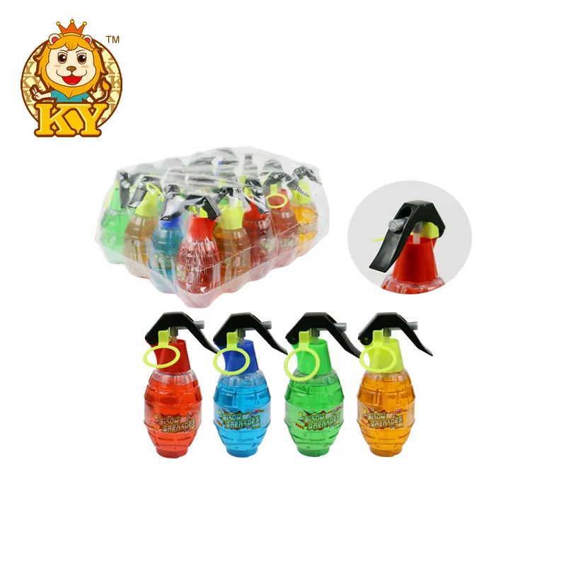 حلوى مربطة سائلة من السموذج الفاكهة المضغوط على شكل قنبلة بلاستيكية مخصصة بسعر الجملة