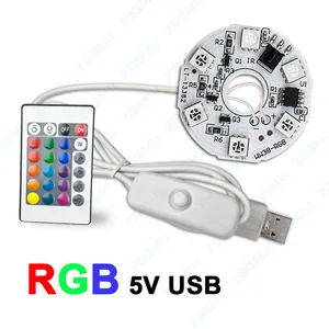 DIY Mini RGB LED-Licht paneel 1 Meter weißes USB-Schalter kabel DC5V Bunter Farbverlauf 3W SMD-Fernbedienung Mini-RGB-Licht paneel - Product Image 2
