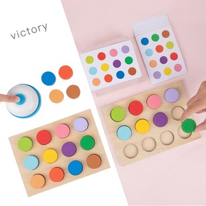 Kids Educational <strong>Challenge</strong> Double Sided Card Color Direction Cognition <strong>Matching</strong> Toy Wooden Puzzle Arrow Game - Product Image 3