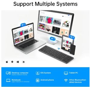 B089 Folding BT Wireless <strong>Keyboard</strong> Foldable <strong>Numeric</strong> <strong>Keypad</strong> Number Pad for Windows Android Ios mac Portable <strong>Keyboard</strong> - Product Image 4