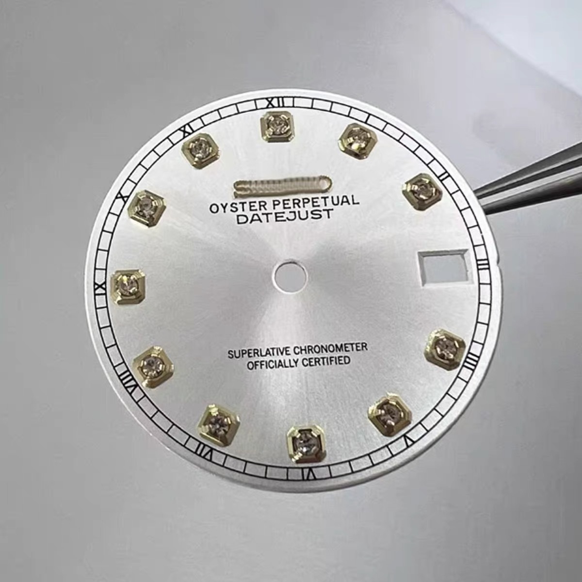 White Dial Gold Applied Indices