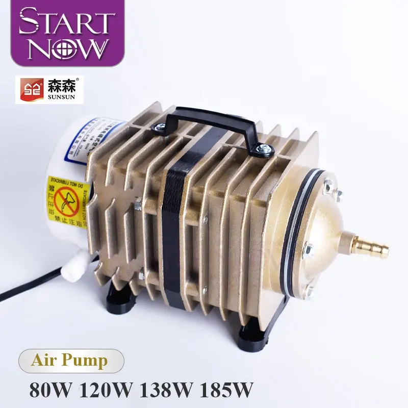 Sunsun compressor de ar, para pesca, fresagem cnc, ferramentas de máquina de fresagem ACO-005 ACO-007 185w, bomba de ar eletromagnética