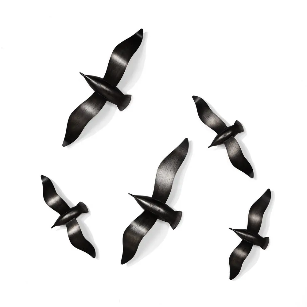 Modern Flying Birds Custom Metal Black Wall Arts Home Decoration and Home Wall Decorated Direct factory Sale Wall Art